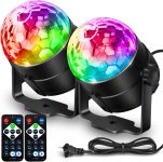 [2-Pack] Disco Ball DJ Party Lights Sound Activated