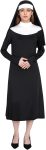 Halloween Women Nun Costumes Adult Nun Outfit Black