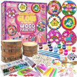 klmars Unicorn Themed Wooden Painting Kit-Glow in The