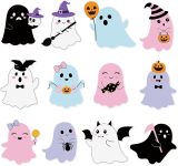 60 Pcs Halloween Ghost Cutouts Halloween Bulletin Board