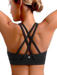 Sports Bras for Women Padded Criss Cross Back Yoga Tank