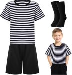 3 Pcs Halloween Brother Costume Include Striped