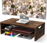Monitor Stand Riser, 2 Tiers Wood Monitor Riser Stand
