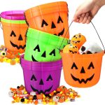 Dandat 12 Pieces Halloween Pumpkin Candy Bucket Trick
