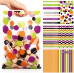 Funrous 90 Pcs Halloween Plastic Gift Bags Bulk