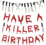 4 Pcs Have A Killer Birthday Banner Halloween Party