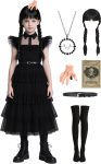 Girls Black Dress for Halloween Costume Kids Family