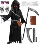 Grim Reaper Costume for Kids Boys,Scary Halloween