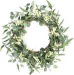 Pinkpum 20'' Eucalyptus Wreath for Front Door, Porch,