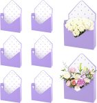 8 Pcs Florist Bouquet Envelope Boxes,Purple Dot Style