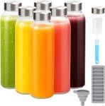 Zukro Glass Juice Bottles with Lids for Juicing 18 oz,