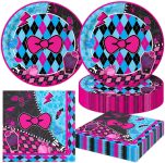 40Pcs Monster Party Decorations Monster Skull Plates