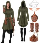 nezababycos 7PCS Women Renaissance Fairy Costume