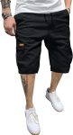JMIERR Mens Casual Cotton Twill Cargo Shorts Drawstring