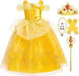 Princess Costume for Girls Kids Belle Dress Halloween