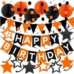 Black Orange Halloween Birthday Party Decorations for