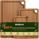 Bamboo Cutting Board for Kitchen, 3-Piece Set with