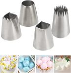 4Pcs X-Large Piping Tips Set, Stainless Steel Square