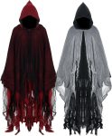 Geyoga 2 Pcs Halloween Horror Grim Reaper Costume Scary