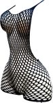 OYOANGLE Women's Fishnet Dress Bodysuit Hollow Out