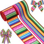 YKW Mexican Fiesta Wired Ribbon, 2 Rolls 2.5 Inch x 10
