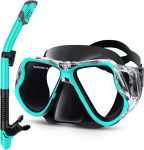 Greatever Dry Snorkel Set,Panoramic Wide View Anti-Fog