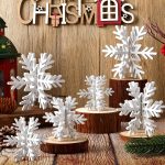 Bucherry 12 Pcs Wooden Snowflake Table Decor 3D