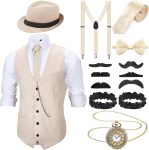 SATINIOR 1920s Mens Costume Roaring Outfit with