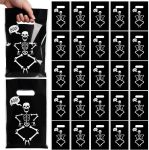 Kosiz 100 Pcs Halloween Skeleton Plastic Bag with