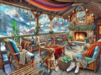 Ski Cabin Jigsaw Puzzle 550 Piece by Vermont Christmas