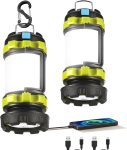 2 Pack LED Camping Lantern Flashlight Rechargeable,
