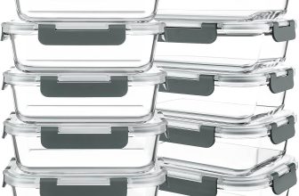 KOMUEE 10 Packs 30 oz Glass Meal Prep Containers,Glass