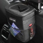 HOTOR Car Trash Can with Lid and Storage Pockets - 100%