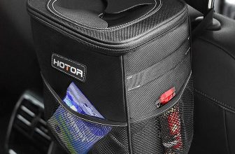 HOTOR Car Trash Can with Lid and Storage Pockets - 100%