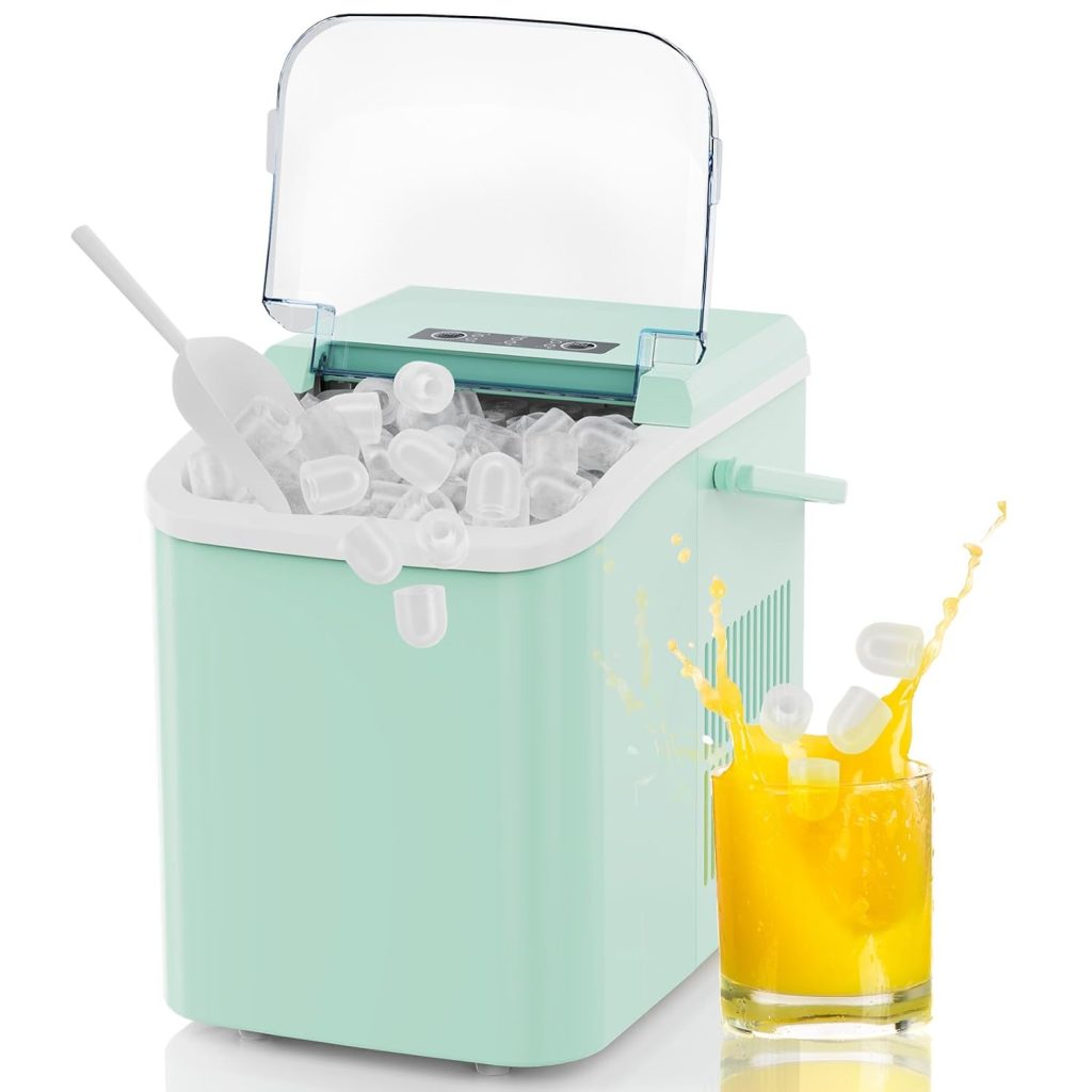 NEWBULIG Ice Makers Countertop with Handle, Portable