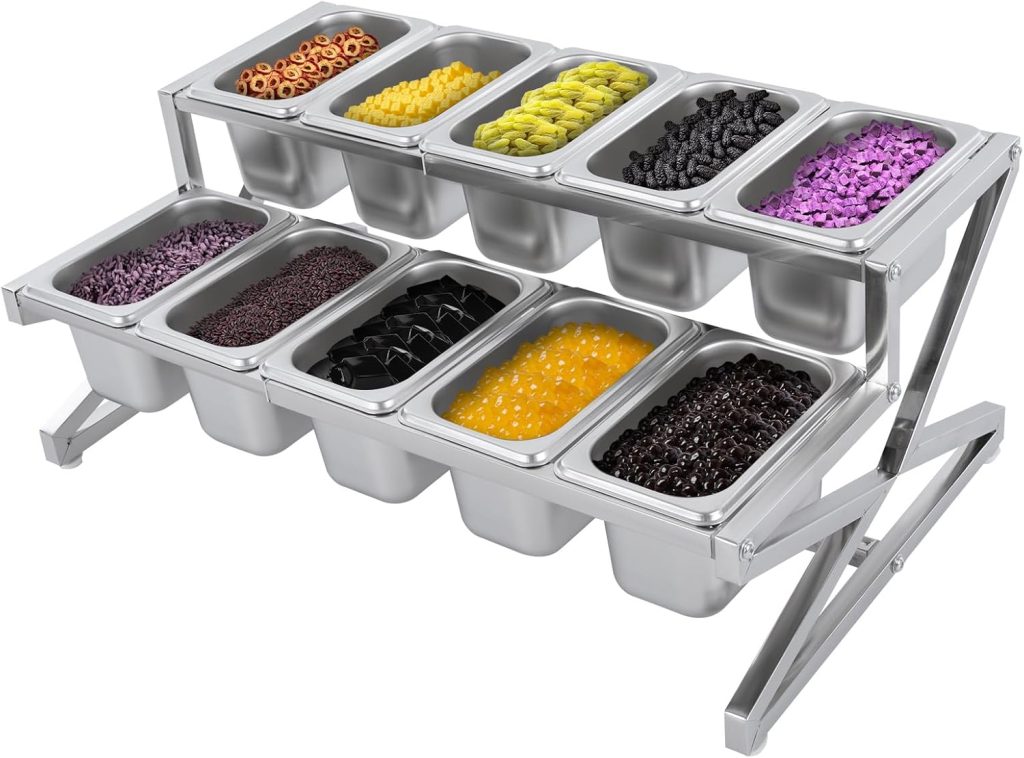 Expandable Stainless Steel Spice Rack Organizer with 10