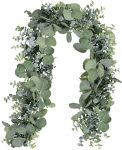 Winlyn 5.9' Long Faux Silver Dollar Eucalyptus Leaves