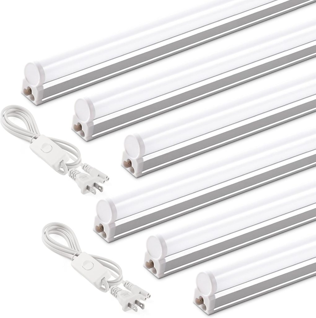 Barrina T5 4FT LED Shop Light, 2 Pcs Power Cords 6500K
