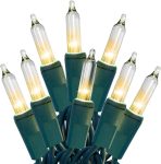 HISHINY Christmas Lights 100 Count Clear Christmas Tree