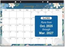 SUNEE Desk Calendar 2026-18 Month Calendar Oct 2025 -