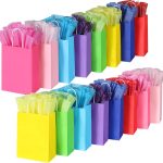 BLEWINDZ 32 Pieces Gift Bags with 32 Tissues, 8 Colors