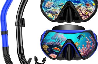 Snorkeling Gear for Adults, Dry-Top Snorkel Set Scuba