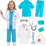 Doctor Costume for Kids 9PC Boys Girls Doctor Role Play