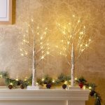 PEIDUO Easter Decorations, 2FT Birch Tree with LED