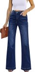 GRAPENT Womens Flare Jeans High Waisted Wide Leg Baggy