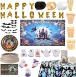 278 Pcs Happy Halloween Tableware Party Supplies
