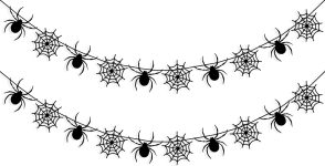 Uniwish Felt Spider Spiderweb Banner Garland Halloween