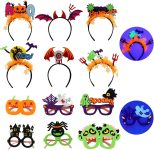 Aprince Fluorescent Halloween Headbands and Glasses Set
