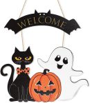 Halloween Decoration Wooden Ghost Door Halloween Wreath