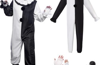 Mainfini 3 Pcs Men's Art Clown Costume Scary Killer